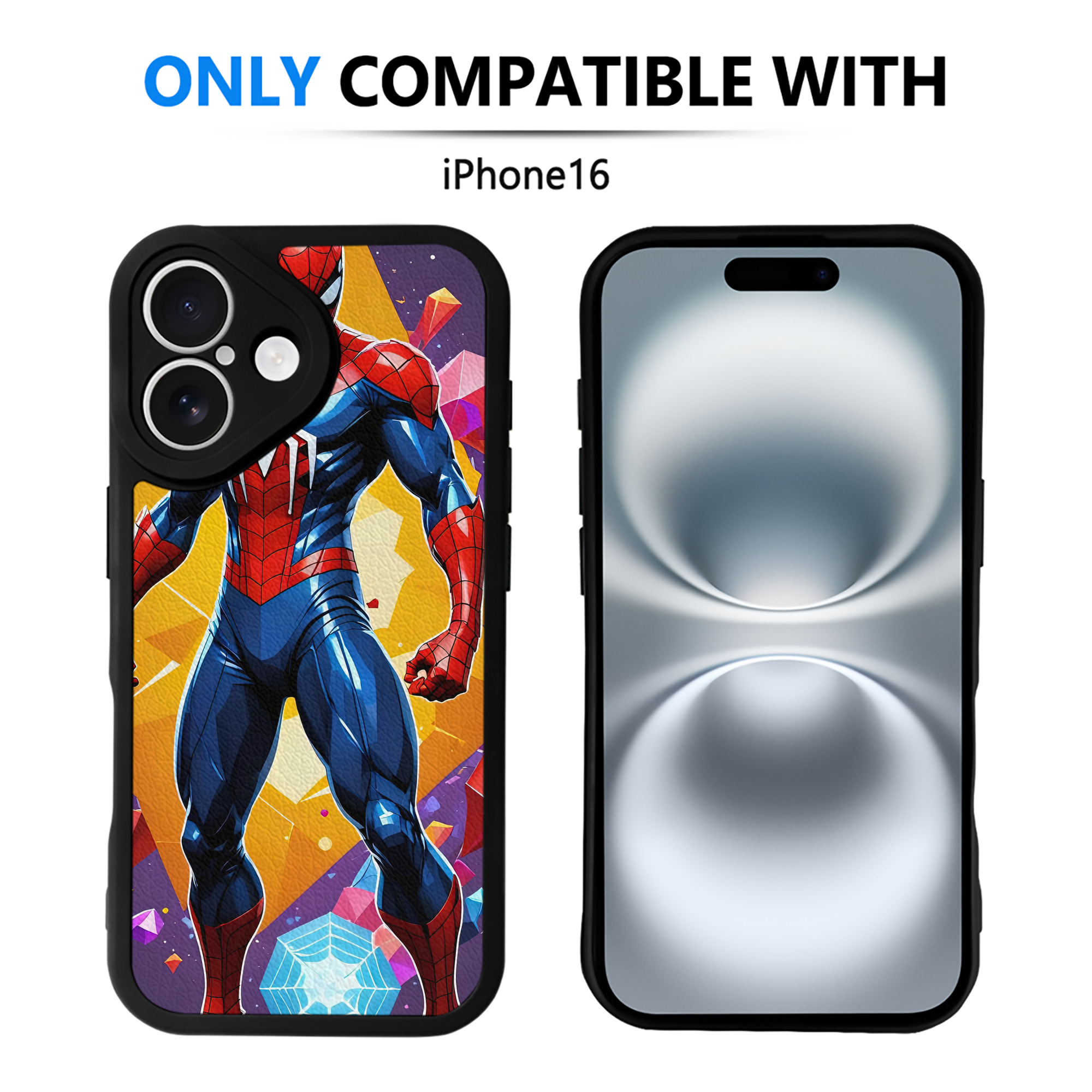 Spider Man スパイダーマン 【iPhone 16シリーズ対応】シリコンスマホケース（レザー調） 材質：シリコン
